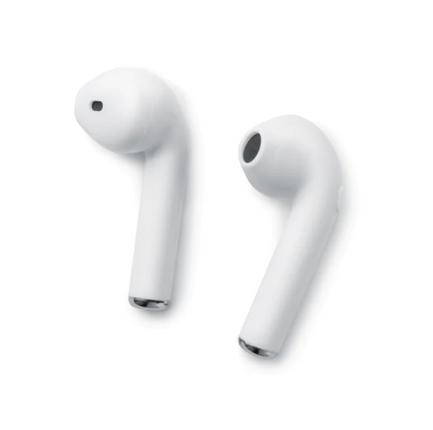Wireless white earphones